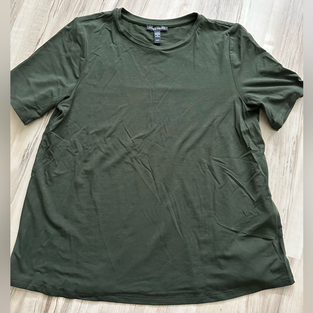 Eileen Fisher round neck jersey tee